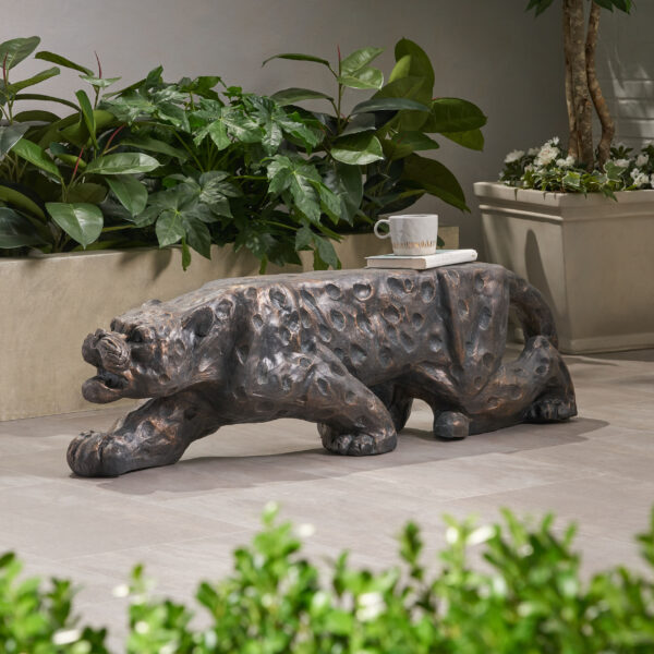LEOPARD LIGHTWEIGHT CONCRETE BENCH