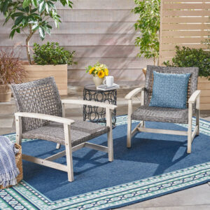 HAMPTON WOOD + WICKER CLUB CHAIR (Set of 2)