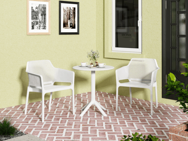 3 piece plastic arm chair Bistro GRS Premium Ocean Plastic, white