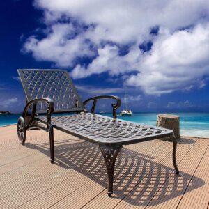Aluminium Cast lounge chair 1pcs brown