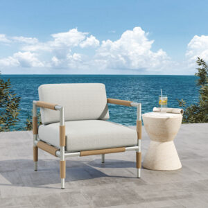 Oriana Aluminum Outdoor Patio Armchair with Thick Cushions