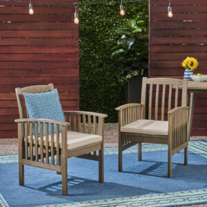 CASA ACACIA DINING CHAIR,2PCS with 2 Cushions