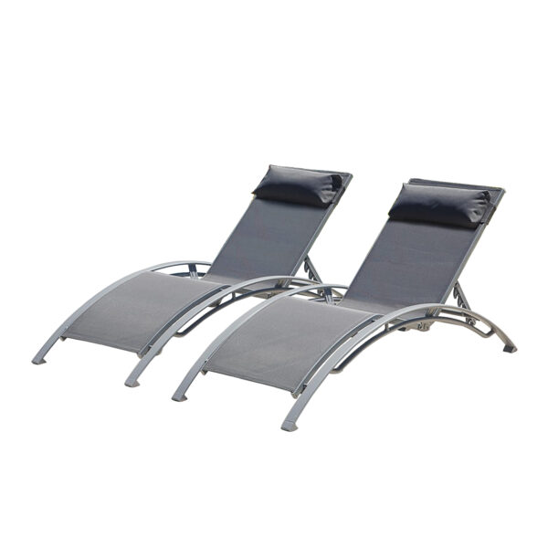 Pool Lounge Chairs Set of 2-Dark Grey (2 Lounge Chairs)