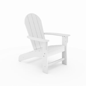 White Adirondack Chair – Premium HDPE Poly Lumber for Pool, Patio, and Garden Elegance