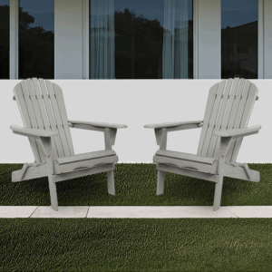 Wood Lounge Patio Chair for Garden Outdoor Wooden Folding Embossed Adirondack Chair Set of 2 Solid Cedar Wood Lounge Patio Chair with Wood Grain