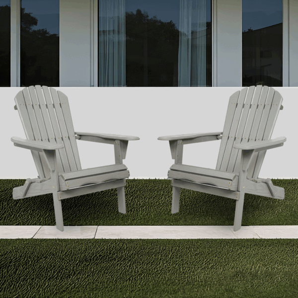 Wood Lounge Patio Chair for Garden Outdoor Wooden Folding Embossed Adirondack Chair Set of 2 Solid Cedar Wood Lounge Patio Chair with Wood Grain
