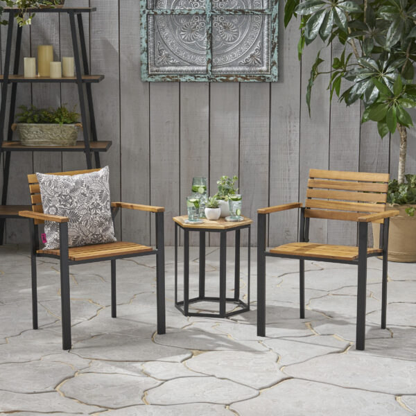 LARIS WOOD AND METAL CHAIR