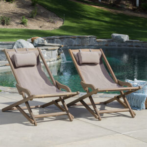 NIKKI BEACH SLING CHAIR - GREY(set of 2)
