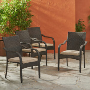 Outdoor Wicker Chairs, 56225.00CHRBRN KD, 4pcs