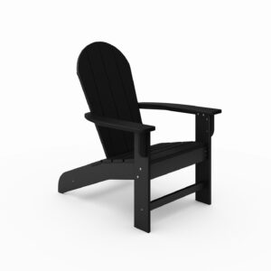 Black Adirondack Chair – Premium HDPE Poly Lumber for Pool, Patio, and Garden Elegance